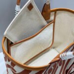 steeple 28 bag in off white mix brown canvas and calfskin