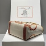 steeple 28 bag in off white mix brown canvas and calfskin