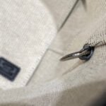 steeple 28 bag in off white h canvas and black swift calfskin