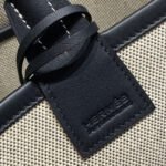 steeple 28 bag in off white h canvas and black swift calfskin