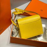 hm roulis 18 mini bag in anzac yellow calfskin gold tone hardware