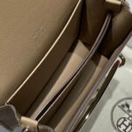 hm roulis 18 mini bag in light brown calfskin silver tone hardware