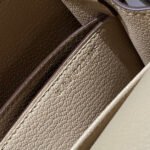 hm roulis 18 mini bag in light brown calfskin silver tone hardware