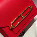 hm roulis 18 mini bag in cardinal red calfskin gold tone hardware