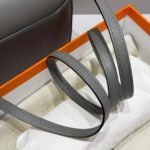 hm roulis 18 mini bag in dark grey calfskin gold tone hardware