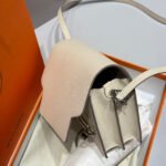 hm roulis 18 mini bag in beige calfskin silver tone hardware