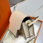 hm roulis 18 mini bag in beige calfskin gold tone hardware