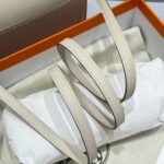 hm roulis 18 mini bag in beige calfskin silver tone hardware