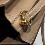 hm roulis 18 mini bag in dark brown calfskin gold tone hardware
