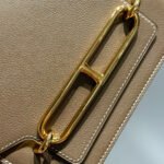 hm roulis 18 mini bag in dark brown calfskin gold tone hardware