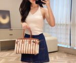 birkin shoulder 29 in gold calfskin cru/beige/fauve/rose pop/noir embroidery canvas