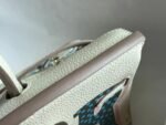 birkin 25 bag in white cream calfskin with colorful sticker