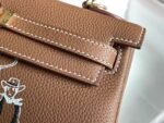 birkin 25 bag in chocolate brown calfskin with white sticker