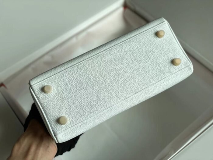 birkin 25 bag in white calfskin with colorful sticker