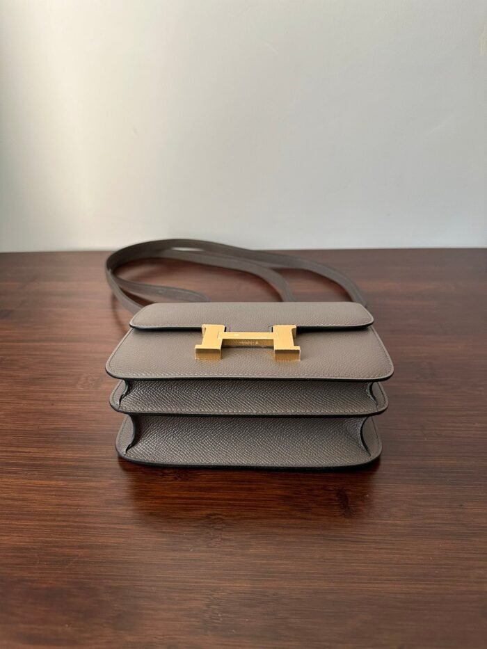 constance 18 etoupe epsom gold hardware