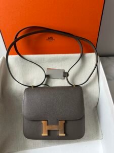 constance 18 etoupe epsom gold hardware