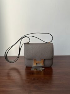 constance 18 etoupe epsom gold hardware