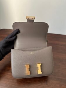 constance 18 etoupe epsom gold hardware
