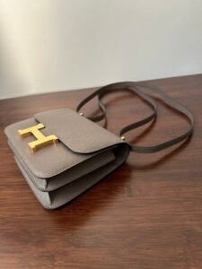 constance 18 etoupe epsom gold hardware