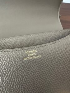 constance 18 etoupe epsom gold hardware