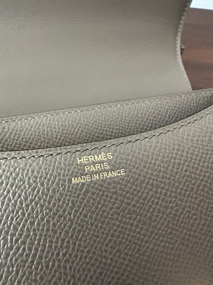 constance 18 etoupe epsom gold hardware