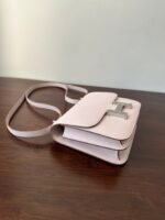 constance 18 light pink chevre silver hardware