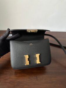 constance 18 black epsom gold hardware
