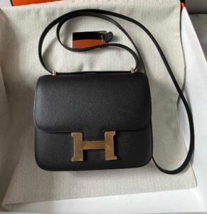 constance 18 black epsom gold hardware