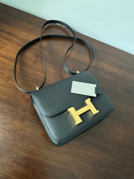 constance 18 black epsom gold hardware