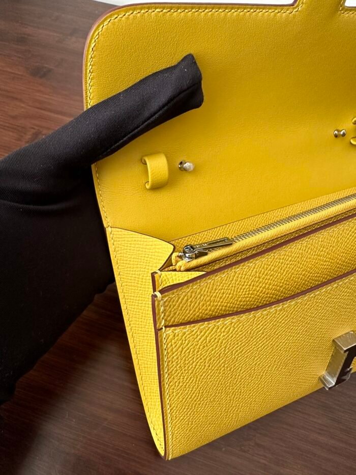 constance to go 20.5 yellow epsom silver hardware