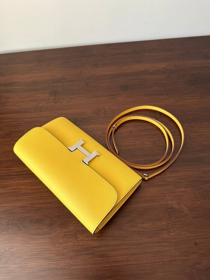constance to go 20.5 yellow epsom silver hardware