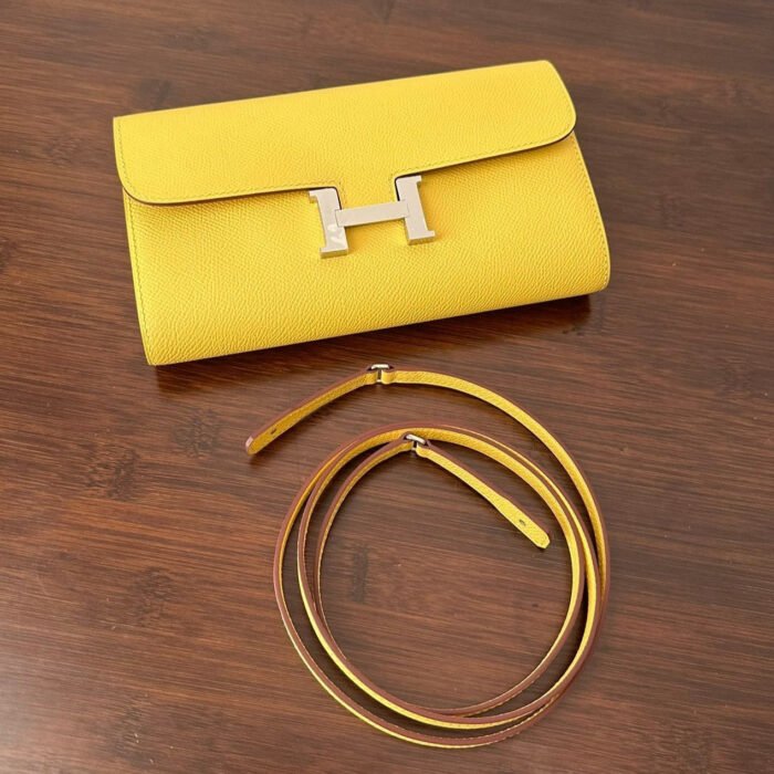 constance to go 20.5 yellow epsom silver hardware