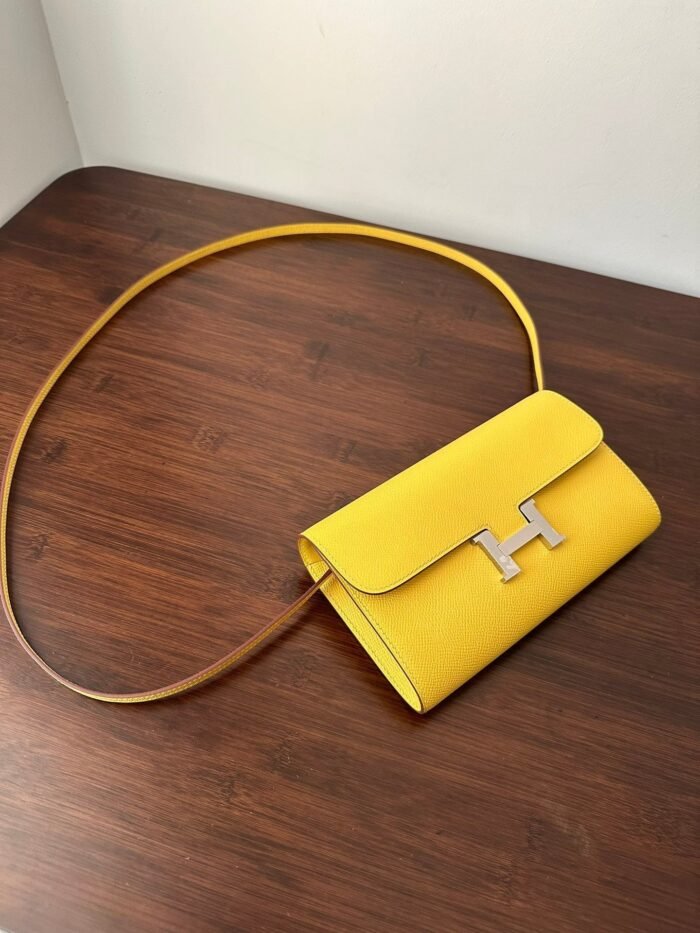 constance to go 20.5 yellow epsom silver hardware