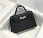 hm kelly mini 20 black epsom silver hardware