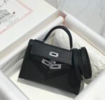 hm kelly mini 20 black epsom silver hardware
