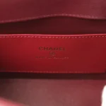 Chanel Mini Preppy Coco Clutch with Straps Dark Burgundy Shiny Caviar Brushed Gold Hardware - Image 9