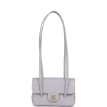 Chanel Mini Preppy Coco Clutch with Straps Light Purple Shiny Caviar Brushed Gold Hardware - Image 7