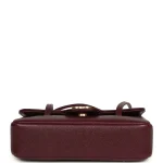 Chanel Mini Preppy Coco Clutch with Straps Dark Burgundy Shiny Caviar Brushed Gold Hardware - Image 6