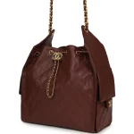 Chanel Medium 25 Hobo Bag Brown Caviar Antique Gold Hardware - Image 5