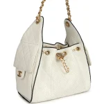 Chanel Small 25 Hobo Bag White Raffia and Black Calfskin Antique Gold Hardware - Image 2