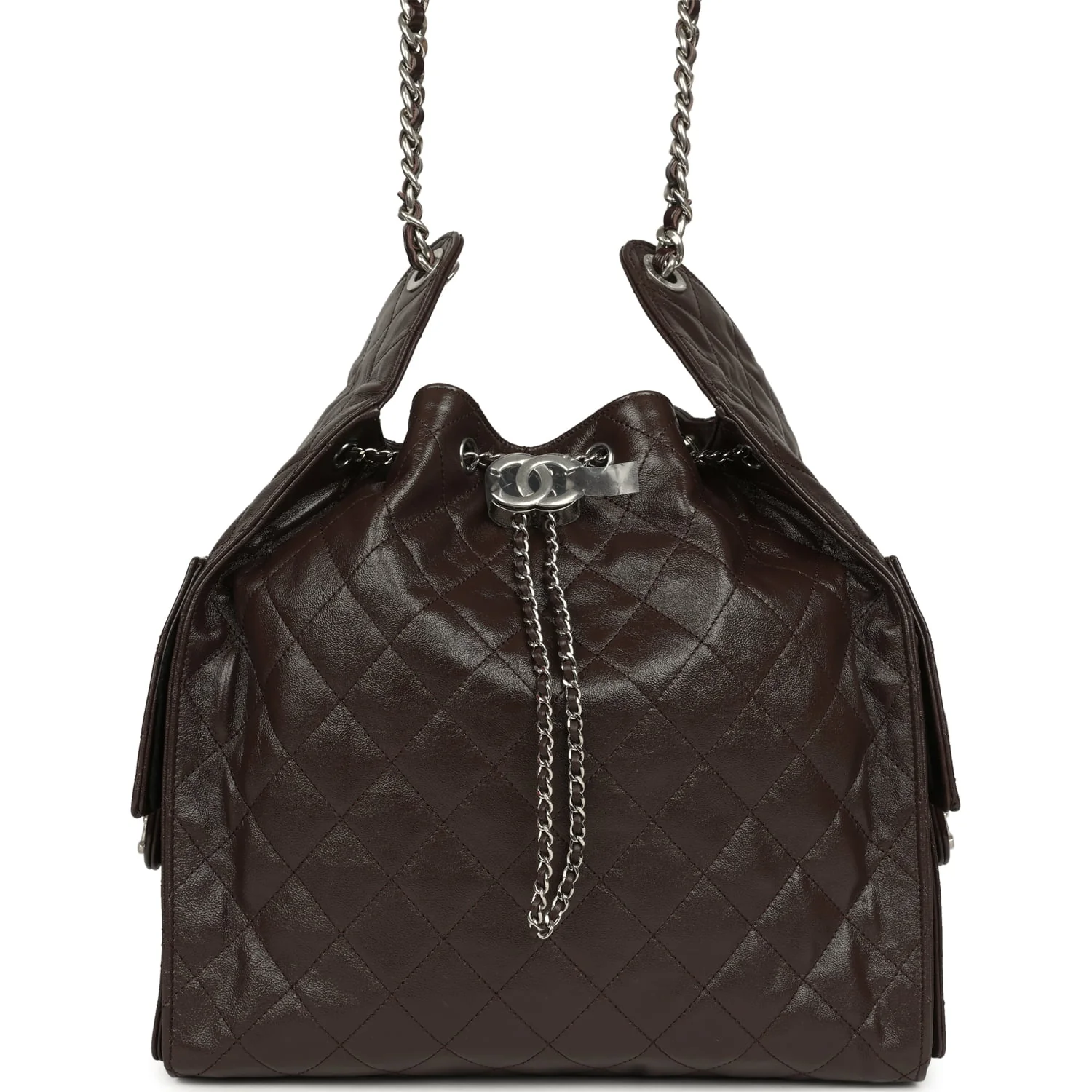16ba3cb4cc6b2bc02554b552001ca6cbe72dcdf88581220b0ff2177761bd54bf.webp Chanel Medium 25 Hobo Bag Dark Brown Shiny Aged Calfskin Silver Hardware - Image 1
