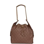 Chanel Medium 25 Hobo Bag Brown Caviar Antique Gold Hardware - Image 7