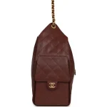 Chanel Medium 25 Hobo Bag Brown Caviar Antique Gold Hardware - Image 3