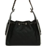 Chanel Small 25 Hobo Bag Black and White Calfskin Light Gold Hardware - Image 4
