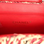 Chanel Small Fringe Kelly Red, Beige, Black Raffia Wood and Light Gold Hardware - Image 9