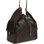 Chanel Medium 25 Hobo Bag Dark Brown Shiny Aged Calfskin Silver Hardware - Image 2