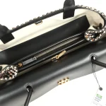 Chanel Small "Urban Essential" East West Shopping Tote Black Calfskin and Multi Tweed Gold Hardware - Image 7