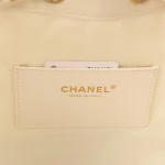 Chanel Small 25 Hobo Bag White Raffia and Black Calfskin Antique Gold Hardware - Image 9