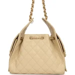 Chanel Small 25 Hobo Bag Beige Caviar Antique Gold Hardware - Image 4