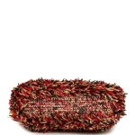 Chanel Small Fringe Kelly Red, Beige, Black Raffia Wood and Light Gold Hardware - Image 6